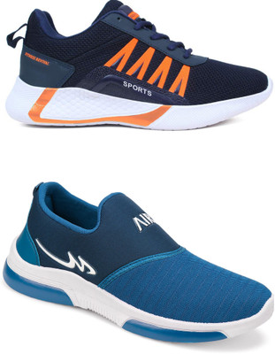 Free Kicks Combo Of 2 Shoes FK-394 & FK-Mexico Sneakers For Men(Blue , 8)