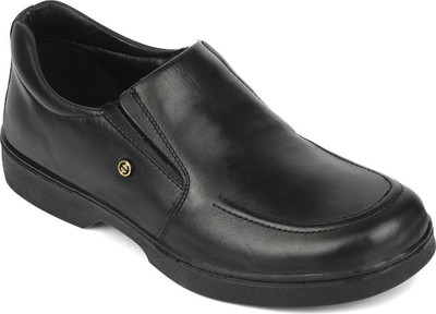 LIBERTY Healers 204608AN Mens Casual Non-Lacing Shoes | Synthetic Lace-Up Office Wear Mocassin For Men(Black , 7)