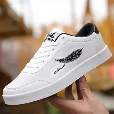 BOKZZON Mens Sneakers Trend Style – White Sneakers for Men Cool Casual Mood Sneakers For Men(White , 5)