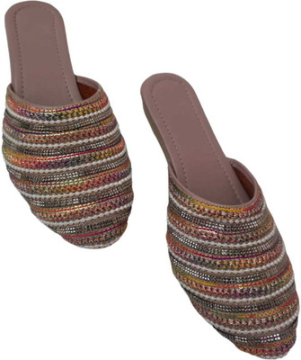 JPR crafts Mules Ethnic Mule For Women(Off White , 8)
