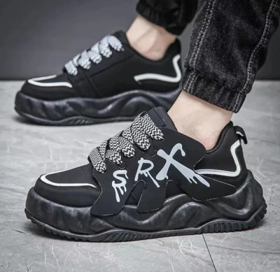 OLKRANT Rich Quality|Decent Design|Perfect Style|Breathable Sneakers For Men(Black , 7)
