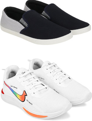 Free Kicks Combo Of 2 Shoes FK-Fitman & FK-NK-900 Running Shoes For Men(White , 9)