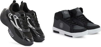 DARTKICK Versatile Casual Shoes for Men – Smart, Sleek & Comfortable Casuals For Men(Black, Grey , 7)