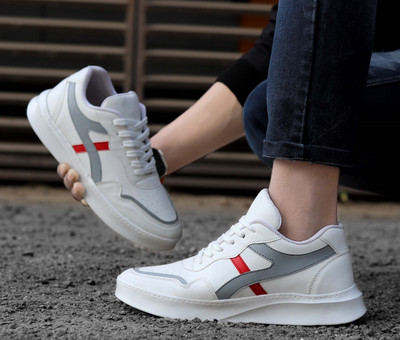 Jactooz JACTOOZ New Attractive Synthetic Sneakers Shoes For Men's Sneakers For Men(White , 10)