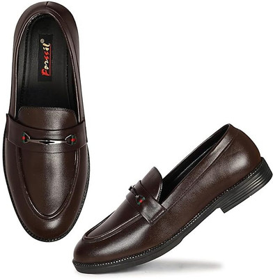 FORSSIL FORSSIL Stylish Fancy Buckled Causal Formal Loafer Shoe (FSL-4008) Loafers For Men(Brown , 9)