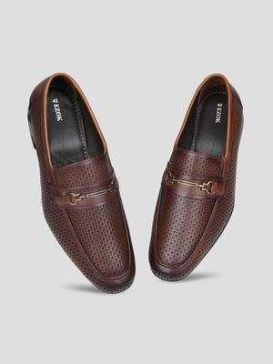 Ezok 3308 Lightweight Comfort Genuine Leather Soft Summer Trendy Premium Stylish Casuals For Men(Brown , 8)