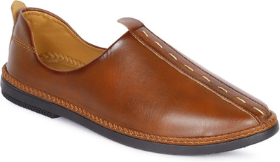 K' Footlance Synthetic Leather Loafers For Men(Tan , 10)