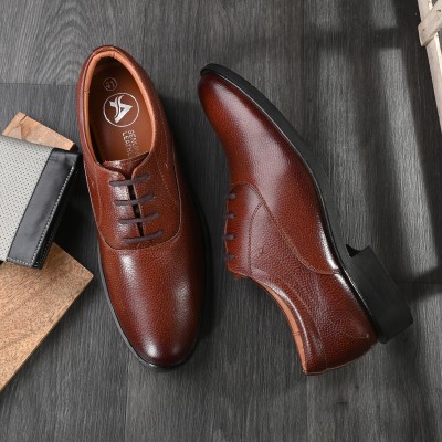 AUSERIO Genuine Leather Formal Shoes Light|Comfort|Trendy|Premium Shoes Oxford For Men(Tan)