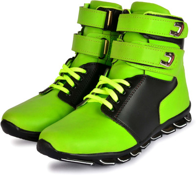 Zixer High Ankle Casual Shoes/Latest Casual Boots For Men/ Funky Dancing Shoes For Boy High Tops For Men(Green , 8)