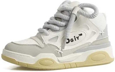glemia Full Ankle Length Ogiy Shoe For Men | Casual & Running Shoes Sneakers For Men(White, Grey)