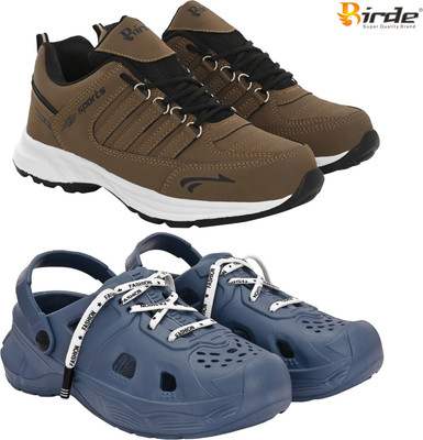 Birde Birde Lightweight Combo Pack of 2 Stylish Sports Gym, Shoes With Clogs Walking Shoes For Men(Brown, Blue , 9)