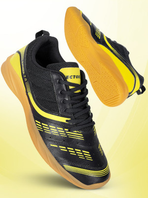 VECTOR X Ranger 7.0 Court s Power Cusion Synthetic Mesh Upper | Crepe Rubber Outsole Badminton Shoes For Men(Black , 6)