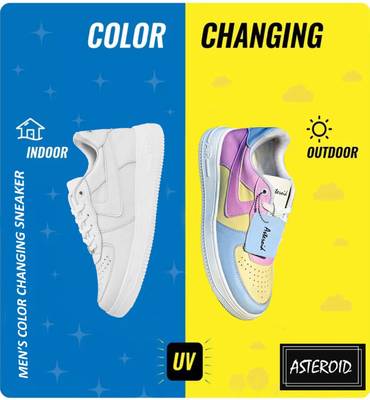 ASTEROID Men's Outdoor Color Change Sneakers Colorblock Fancy Premium White Casual Shoes Sneakers For Men