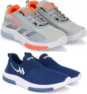house of common Combo Pack Of 2 Sneakers For Men(Grey, Blue , 9)