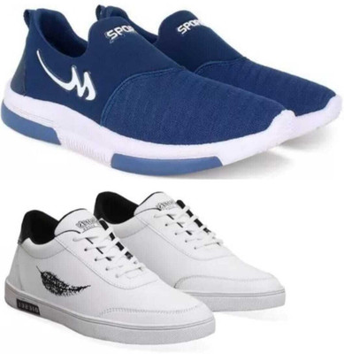 house of common Combo Pack of 2 Sneakers For Men(Blue, White , 10)