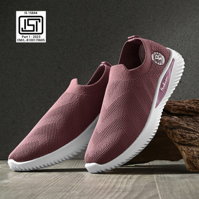 Birde Premium Stylish Lightweight Casual Shoes for Women Slip On Sneakers For Women(Pink , 4)