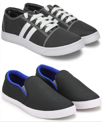 Free Kicks Combo Of 2 Shoes FK-camp & FK-Fitman Sneakers For Men(Black, Blue)