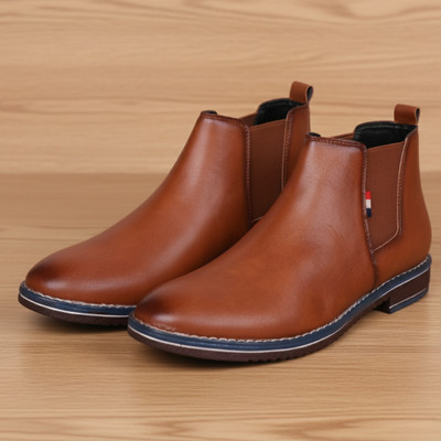 Double five Men Chelsea Boots For Men(Black , 8)