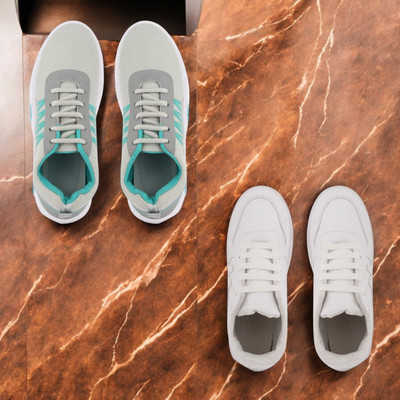 Skystring Men’s Sports Shoes – Stylish & Lightweight for Active Wear Walking Shoes For Men(Green, White , 8)