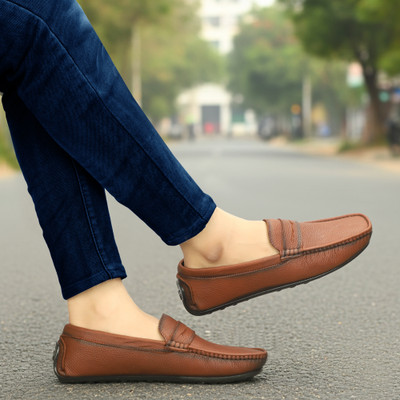 CHADDAMMI Rich Quality|Breathable|Lightweight Driving Shoes For Men(Tan , 9)