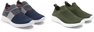 Face Stylish Sports Shoes for Men – Ideal for Running, Gym & Training Sneakers For Men(Olive, Navy , 6)