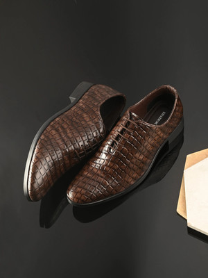 KILLER Elegent Premium Office Wear Synthetic Leather Formal Derby For Men(Brown , 6)