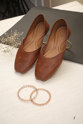 RAHEGAS Stylish Majori For Women, Ethnic Slip-On Womens Footwear Bellies For Women(Tan , 7)