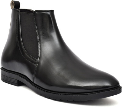 BROOMI Classic Men’s Chelsea Boots | Soft Cushion Sole | Perfect for Daily. Boots For Men(Black , 8)