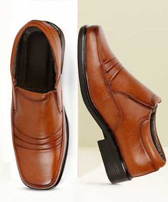 Wenzel Slip-On Shoes for Men II Leather Shoes for Office & Parties & All Occasions Slip On For Men(Tan , 11)