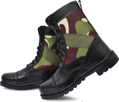 Para Commando Combat DMS Genuine Leather Army Boot For Men Boots For Men(Black , 9)