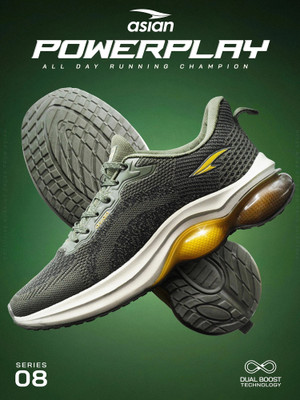 asian asian Gym,Sports,Walking,Stylish,Extra Comfort Running Shoe For Men POWERPLAY-08 Training & Gym Shoes For Men(Olive , 10)