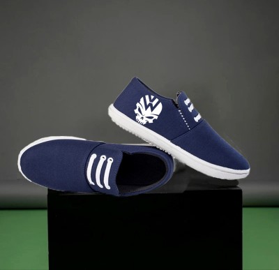 KANEGGYE Canvas Shoes For Men(Navy , 8)