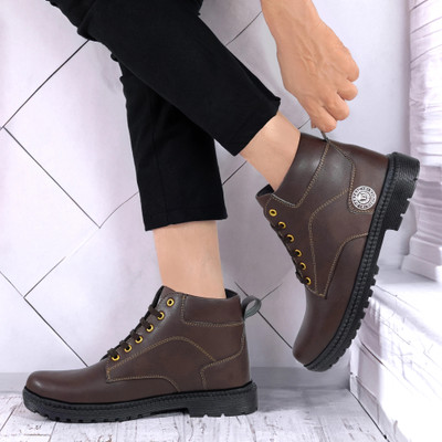 CROWN Boots For Men(Brown , 10)
