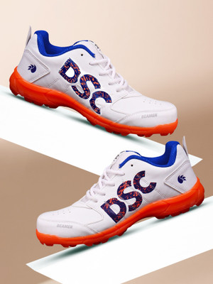 DSC Beamer, Size:12US/45EU, Improved Durability & Stability Cricket Shoes For Men(White , 11)