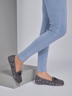 TRUFFLE COLLECTION Loafers For Women(Grey , 5)