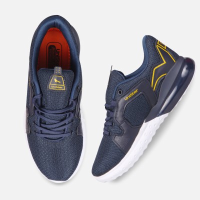 Unistar Lightweight Sports Shoes for Running, Walking & Gym-Training with Comfy Sole For Men(Navy, Yellow , 7)