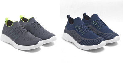 Face Stylish Sports Shoes for Men – Ideal for Running, Gym & Training Sneakers For Men(Navy, Grey , 7)