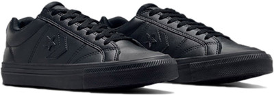 Converse Unisex Sport Casual Faux Leather Low Top Sneakers For Men(Black , 9)