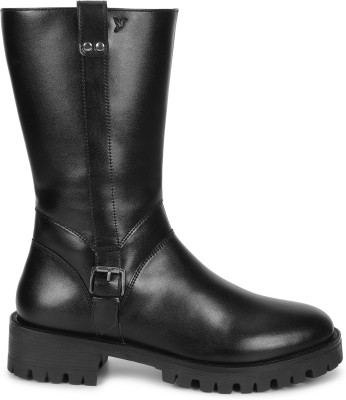 yoho Women's Calf Length Boots | Trendy, Stylish & Comfort, Casual Winter Boots Boots For Women(Black , 6)