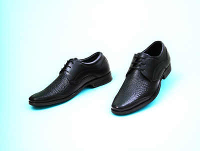 Meesa Shoppe Men’s Formal Leather Shoes – Elegant, Durable & Comfortable Office Footwear Lace Up For Men(Black , 7)