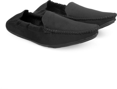 kosovo Slip On 4559 Elastic Colored Loafers For Men(Black , 8)