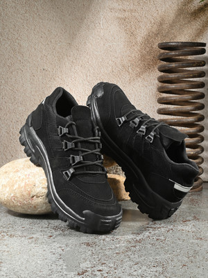 aadi Men's Trendy Comfortable Lightweight Outdoor Lace Up Casual Ankle Boots Boots For Men(Black , 9)