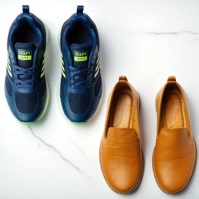 Plama Stylish Casual Shoes for Men – Perfect for Daily Wear Casuals For Men(Navy, Tan , 10)