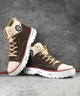 Bucik BCK4022 Lightweight Comfort Extra Soft Summer Trendy Premium Stylish Party High Tops For Men(Brown , 9)