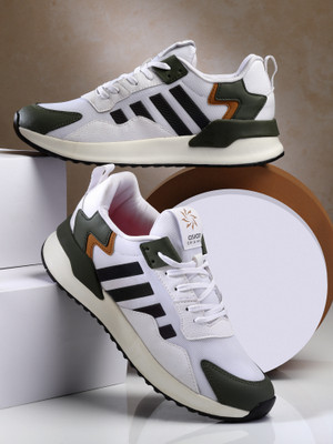 asian Casual Sneaker Shoes for Men | Soft Cushioned Insole || Wndr-13 Max Sneakers For Men(White, Olive , 9)