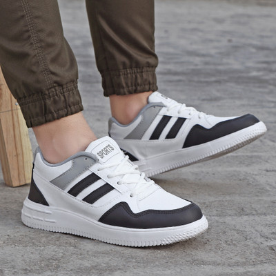 LR Comfort Choice Lightweight Comfort Trendy & Stylish Sneakers Casuals For Men(White, Black , 10)