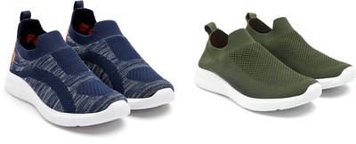 Face Sneakers For Men(Olive, Navy , 9)