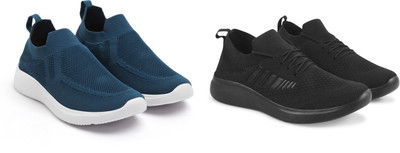 Face Sneakers For Men(Black, Blue , 6)