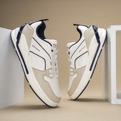 RED TAPE Lifestyle Sneaker Shoes for Men | Elegantly Rounded Front, Soothing Insole Sneakers For Men(Beige, White , 10)