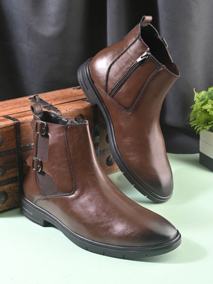 Roadster SS26 Men's Monk Strap Chelsea Boots Boots For Men(Brown , 6)